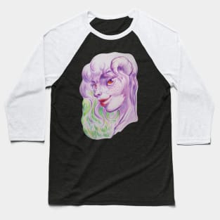 Satyr girl with violet skin and horns Baseball T-Shirt